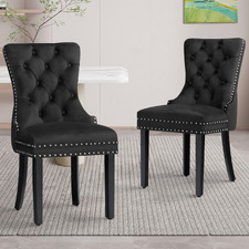 Dewin Tufted Velvet Dining Chairs (Set of 2)