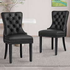 Dewin Tufted PU Leather Dining Chairs (Set of 2)
