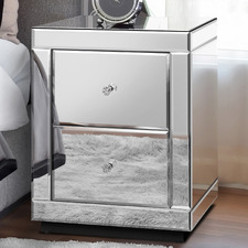 Allia 2 Drawer Mirrored Bedside Table