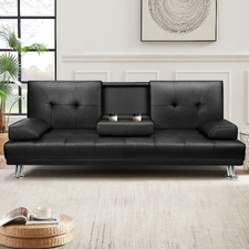 Kyrylo 2 Seater Single Faux Leather Sofa Bed