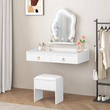 2 Piece Audrey Floating LED Dressing Table & Stool Set