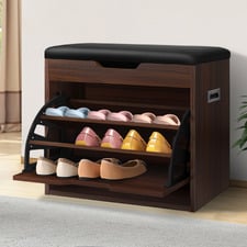 Blaire Flip-Drawer Shoe Storage Bench