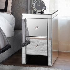 Allia 2 Drawer Mirrored Bedside Table