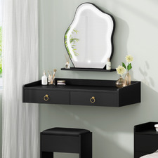 2 Piece Audrey Floating LED Dressing Table & Stool Set