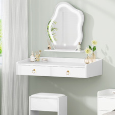 2 Piece Audrey Floating LED Dressing Table & Stool Set