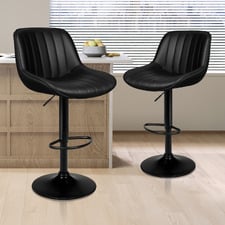 (Set of 2) Draven Faux Leather Adjustable Bar Stools