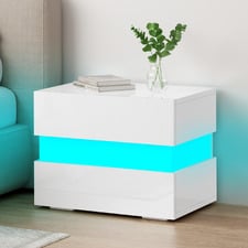 Linus 2 Drawer Bedside Table with LED Light