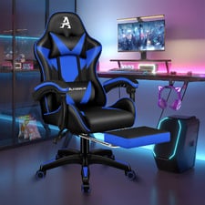 Zed Faux Leather Gaming Chair with Footrest