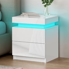 Nolen 2 Drawer Bedside Table with LED Light