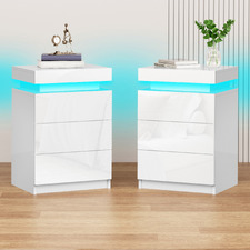 Warren 3 Drawer LED Bedside Tables (Set of 2)