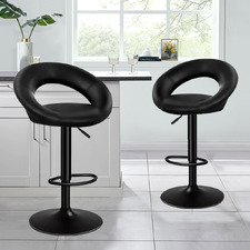 Sergio Faux Leather Adjustable Bar Stools (Set of 2)