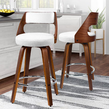 65cm Laureen Boucle Swivel Bar Stools (Set of 2)