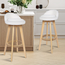 74cm Sofie Boucle Swivel Bar Stools (Set of 2)