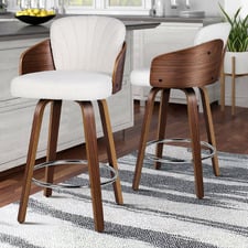 66cm Amore Boucle Swivel Bar Stools (Set of 2)