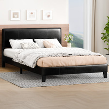 Black Kyle Faux Leather Bed