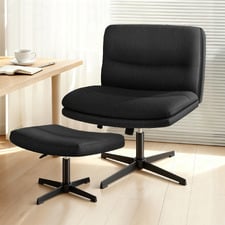 2 Piece Gregorie Upholstered Office Chair & Ottoman Set