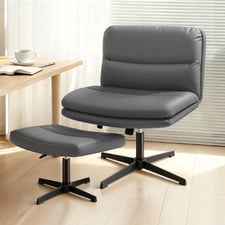 2 Piece Gregorie Faux Leather Office Chair & Ottoman Set