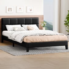 Black Cassandra Faux Leather Bed Frame