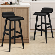 74cm Black Frances Faux Leather Barstools (Set of 2)