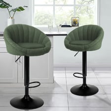 Raina Boucle Adjustable Bar Stools (Set of 2)