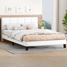 White Cassandra Faux Leather Bed Frame