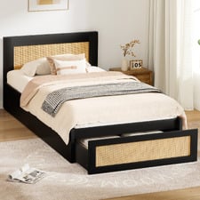 Jerry Rattan Platform Bed