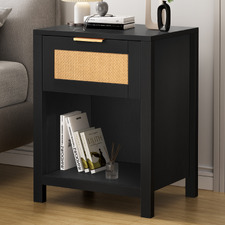 Alira Rattan 1 Drawer Bedside Table