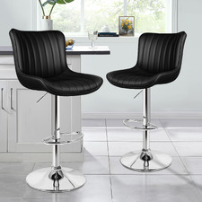 Pettigrew Faux Leather Adjustable Bar Stools (Set of 2)