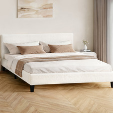 White Kiana Boucle Bed