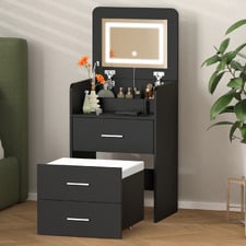 2 Piece Cassian LED Dressing Table & Stool Set