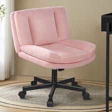 Portham Velvet Office Chair with Castors