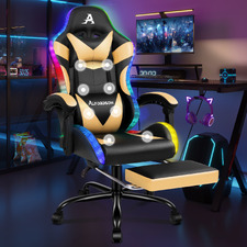 Delina LED Massage & Gaming Chair with Footrest