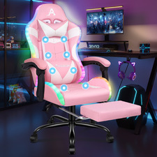 Delina LED Massage & Gaming Chair with Footrest