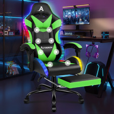 Delina LED Massage & Gaming Chair with Footrest
