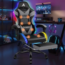 Delina LED Massage & Gaming Chair with Footrest