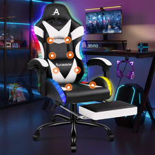 Delina LED Massage & Gaming Chair with Footrest