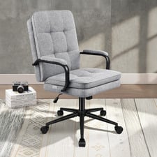 Chloe Faux Linen Home Office Chair