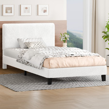 White Kiana Boucle Bed