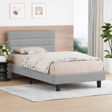 Light Grey Preston Boucle Bed Frame