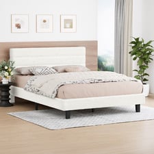 White Preston Boucle Bed Frame