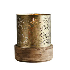 Siena Iron & Wood Hurricane Lamp