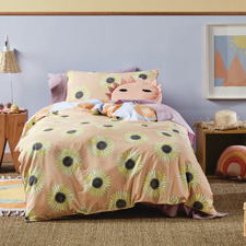 Hello Sunshine Cotton Percale Reversible Quilt Cover Set