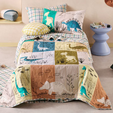 Prehistoric Patchwork Organic Cotton Double Coverlet Set