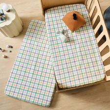 Green Playground Organic Cotton Percale Cot Fitted Sheets (Set of 2)