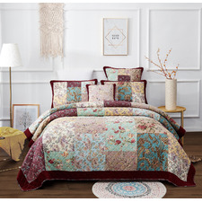 Dramatic Floral Cotton Coverlet