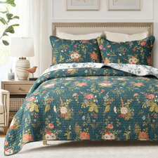 Classic Winter Garden Cotton Coverlet Set