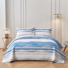 Ocean Blue Cortland Cotton Coverlet Set
