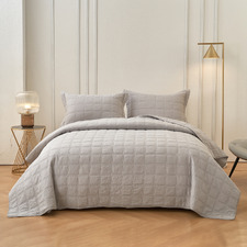 Smokey Grey Roswell Cotton Coverlet Set