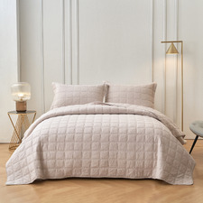 Light Sand Roswell Cotton Coverlet Set