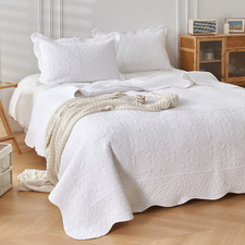 White Cotton Coverlet Set